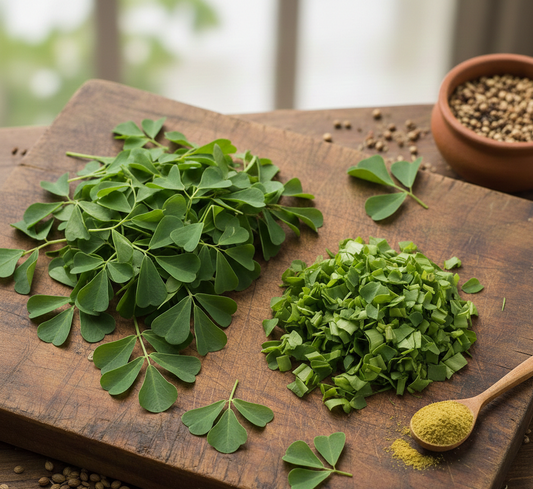 Fenugreek leaves (Methi ni bhaji)